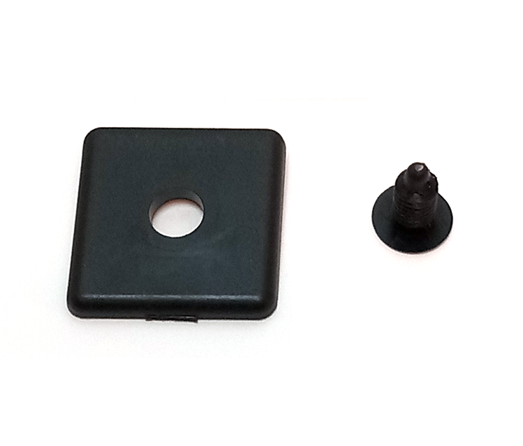 Black Plastic End Cap w/ Push-In Fasteners